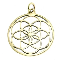 FLOWER OF LIFE, bronze pendant