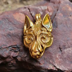VIKING WOLF FENRIR pendant, Gold plated