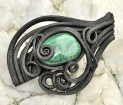 MALACHITE BROOCH