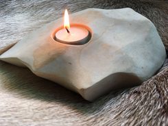 FIRE IN THE ROCKS, natural handmade candle holder