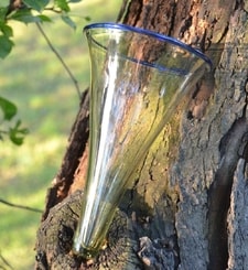 VIKING CONE BEAKER, glass, replica from Birka