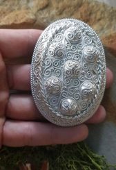 VIKING TURTLE BROOCH, Hedeby, Silver - pair