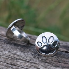 l'empreinte du chat, bague, argent