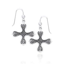 CELTIC SOUL, silver cross earrings, Ag 925