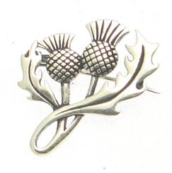 SCOTTISH THISTLE - silver brooch, Ag 925