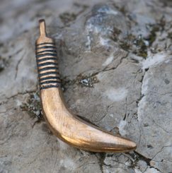 ANIMAL TOOTH PENDANT, Vasterbotten, Sweden, bronze