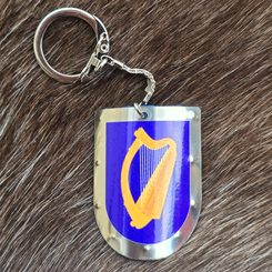 IRELAND, MEDIEVAL SHIELD, keychain, metal, handmade