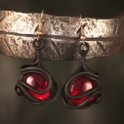 RED GLASS earrings
