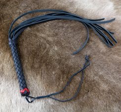 Leather Quirts, black and red