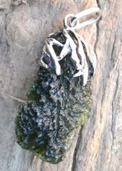 NIXIA, Czech Moldavite Sterling Silver Pendant