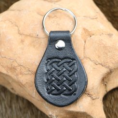 BLACK KNOT, Leather Keychain