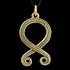 TROLL CROSS, Odal Rune, pendant, bronze