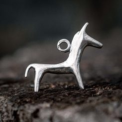 Cheval celtique, pendentif, réplique, argent 925