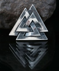 VALKNUT, pendentif Viking en argent, Ag 925