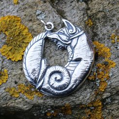 CELTIC FOX, Silver Pendant