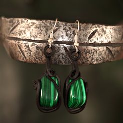 FANTASY JEWELS - MALACHITE earrings