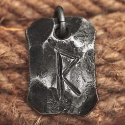 RAIHDO, forged iron rune pendant