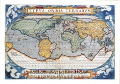 TYPUS ORBIS TERRARUM, historical map, replica