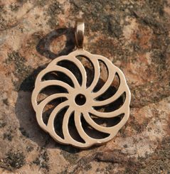 SUN SYMBOL IV, bronze pendant