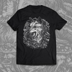 WOLF, men's T-shirt black, Druid collection