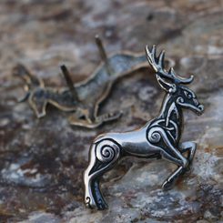 CELTIC DEER - Herne, sterling silver rivet for leather