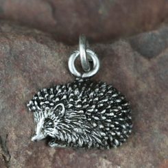 HEDGEHOG, zinc pendant, antique silver