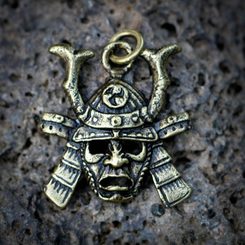 SAMURAI Pendant, Zinc, Antique Brass