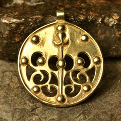 Celtic La Tene Dragon or Boar Brass Pendant, locality of Skryje, central Bohemia