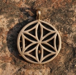 SUN FLOWER II, bronze pendant
