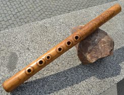 TRADITIONAL FOLK FLUTE, decorated with natural motifs