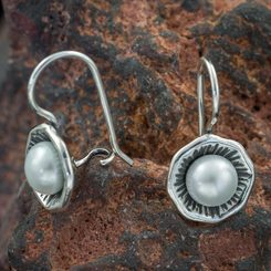 INIS, Earrings, Pearl, Silver