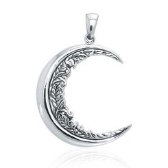 OAK MOON SILVER PENDANT, Ag 925