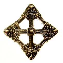 VIKING CROSS, bronze brooch