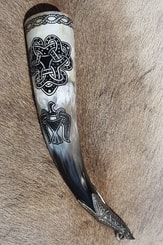 CROW, Gnezdovo, engraved Viking horn - 0.4 L Shetland
