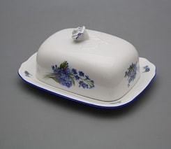 Butter Dish with a Lid, Forget-me-nots, Karlsbad porcelain