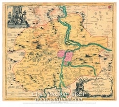 PRAGUE, 1757, Matthias Seutter, historical map, replica
