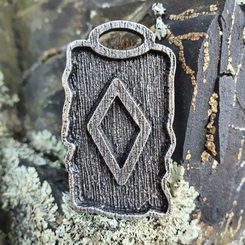 INGWAZ, rune pendant, zinc