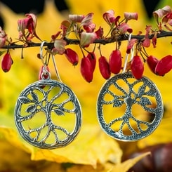 Tree - Arbor, Earrings, silver