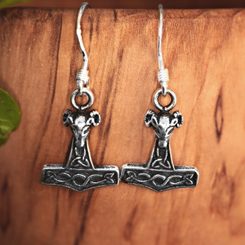 THOR's HAMMER, silver Earrings