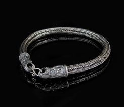 SCANIA, Corbeau, Bracelet viking tressé, argent