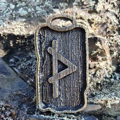 Thurisaz - Rune Pendant zinc ant. brass