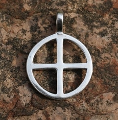 SUN SYMBOL V, silver pendant