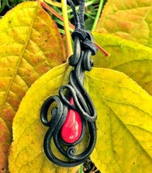 BLOODY MARY, red glass pendant