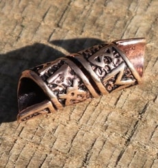 RUNES - VIKING (not just) BEARD RING, 7 mm diameter, bronze