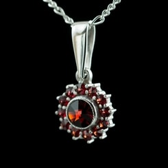 PERSIDA, garnet, Czech jewel, sterling silver