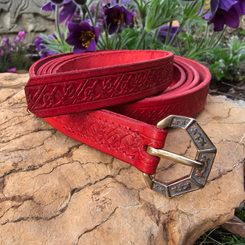 SALZBURG LEATHER BELT, XIII. stol., red