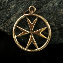 TEMPLAR CROSS, medieval pendant, bronze