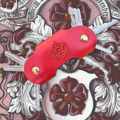 Rosenberg - Schlüsselanhänger aus Leder mit Schrauben, rot