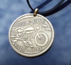 BORN TO RIDE, motorcycle pendant