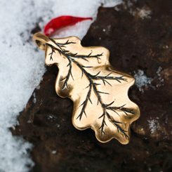 OAK LEAF, pendant, bronze